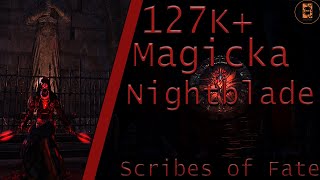 127K  Magicka Nightblade PVE Build ESO Scribes of Fate [upl. by Lladnyk914]