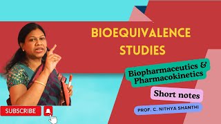 Bioequivalence studiesBiopharmaceutics amp Pharmacokinetics notes for B Pharm and M Pharm students [upl. by Dustie]