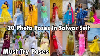 20 Photo Poses For Girls In Salwar Suit  Stylish Suit Photo Pose For Girls  Santoshi Megharaj [upl. by Robin137]