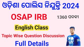 Class 1 OSAP IRB English Class Topic Wise question Discussion FM Manoj [upl. by Iseabal]