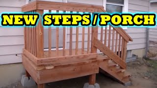 How to build freestanding porch  steps  deck HOME DEPOT DIY [upl. by Daveen]