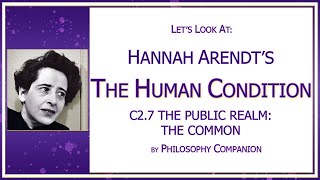 7 The Public Realm the Common  Hannah Arendts The Human Condition [upl. by Sikata]