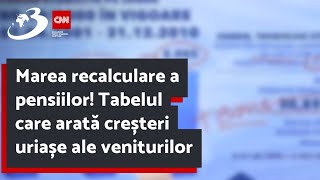 Marea recalculare a pensiilor Tabelul care arată creșteri uriașe ale veniturilor [upl. by Persas]