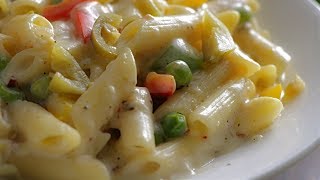 White Sauce pasta వైట్ సాస్ పాస్తా Simple Easy White Sauce Pasta How To Make Pasta In Telugu [upl. by Aser]