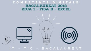 Bacalaureat 2018  Competente Digitale  Ziua 1  Fisa B  Excel [upl. by Elmajian274]