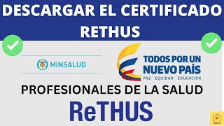 Certificado RETHUS personal de salud [upl. by Eidna86]