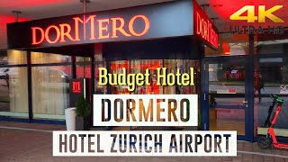 4K DORMERO Hotel Zurich Airport 🇨🇭  Budget Hotel near Zurich Airport  Standard Double Room [upl. by Thilde]