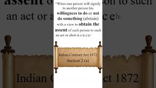 India Contract Act 1872 Section 2A proposal bcom businesslaw shorts [upl. by Strander]