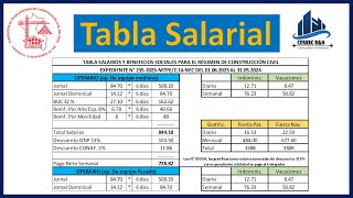 Tabla Salarial Construcción Civil 2023 2024 [upl. by Pirozzo]