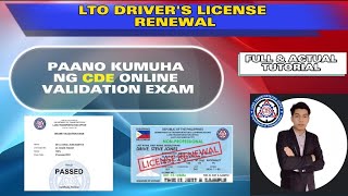 LTO CDE VALIDATION PAANO KUMUHA NG CDE ONLINE VALIDATION EXAM DRIVERS LICENSE RENEW TAGALOG 2023 [upl. by Greenwald]