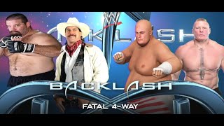 WWE 2K23  4 way Elimination match  Tank Abbott vs Brock Lesnar vs Butterbean vs Bart Gunn [upl. by Nyladam]