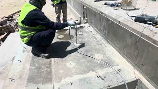 How to do epoxy grout injection Conbextra EP10 for fiiling voids under baseplate [upl. by Leanatan]