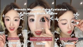 Wosado Magnetic Fake Eyelashes Pudding Black Review [upl. by Metsky950]