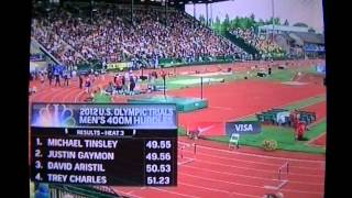 2012 US Olympic trials mens 400m hurdles prelims [upl. by Natassia]