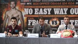 Carl Froch vs Lucian Bute FULL press conference 23052012 [upl. by Phillida]