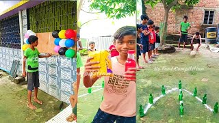 Throwing The Ball And Hitting The Bottles challenge 🤫🤗😛 বল ছুড়ে বোতল ফেলা।। [upl. by Rett]