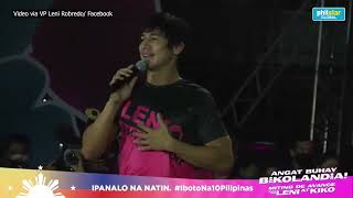 Piolo Pascual shows up in Naga endorses LeniKiko [upl. by Haceber]