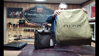 Filson Waterproof Original Leather Briefcase Review by Master Leather Craftsman Joseph Marcellino [upl. by Oisorbma]