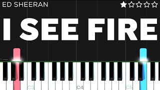 Ed Sheeran  I See Fire  EASY Piano Tutorial [upl. by Aihsi80]