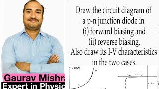 Draw the circuit diagram of a pn junction diode ini forward biasing and ii reverse biasing IV [upl. by Tullus]