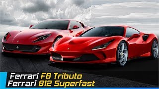 Ferrari F8 Tributo Vs Ferrari 812 Superfast  Design amp Specifications [upl. by Wandy456]