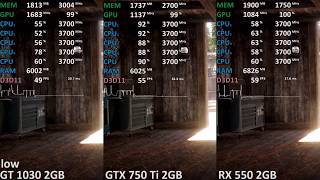 Far Cry 5 GT 1030 vs GTX 750 Ti vs RX 550 Ryzen 3 2200G [upl. by Philender]