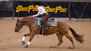 Gina Maria Schumacher Reining Horses in Open Derby with a whopping 230 [upl. by Esmond178]