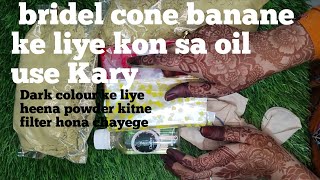 Bridal cone banane ke liye konse oil ka use kary virelvideos subscribe like mehndi henna [upl. by Adnahsam]