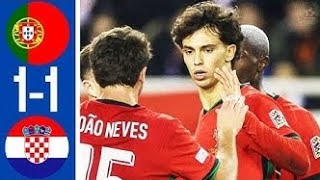 Croatia vs Portugal 11  All Goals amp Highlights  Nations League 2024 [upl. by Ahsatsan]