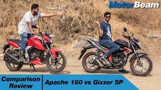 TVS Apache 160 vs Suzuki Gixxer  Comparison Review  MotorBeam [upl. by Sykes240]