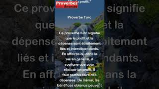 Proverbe Turc  Le profit est frère de la dépense la dépense fille du profit shorts [upl. by Anuahsal]