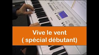 Vive le vent  Jingle Bells  pour débutants piano et clavier  Partition [upl. by Antonina546]