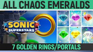 Sonic Superstars  All 7 Chaos Emerald Locations  Bonus Stage Locations [upl. by Oberg]