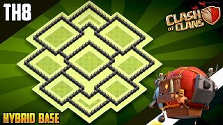 UNSTOPPABLE TH8 HYBRID BASE DESIGN 2018 BEST Town Hall 8 HybridTrophy Base  Clash of Clans [upl. by Virgil]