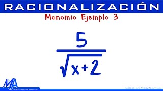 Racionalización  Denominador monomio Ejemplo 3 [upl. by Aicenaj]