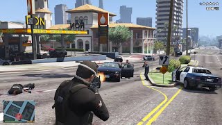 GTA 5  Gas Station Massacre  Ten Star Escape RDE 404 [upl. by Reggi]