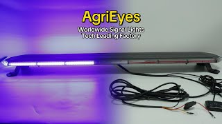 AgriEyes W18 Red blue LED police light bar with wire remote control emergency flashing lights [upl. by Drannel]