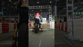 John McGuinness wows crowds at this year’s Devitt MCN London Motorcycle Show mcn honda iomtt [upl. by Niamreg]