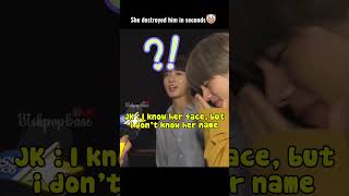 She destroyed Jungkook in seconds 😂 he gets a taste of his own medicine🤣🤣 shorts bts jungkook [upl. by Anilra]