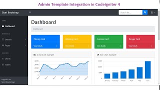 Bootstrap Theme Integration Into CodeIgniter 4  How to integrate admin template in Codeigniter 4 [upl. by Mayer]