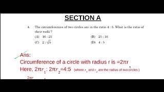 The Circumferences of two circles are in the ratio 45What is the ratio of their radii [upl. by Firooc]