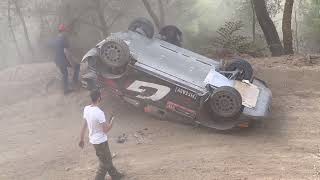 WRC Acropolis Rally Evans crash Toyota Yaris SS Agioi Theodoroi [upl. by Maxey]