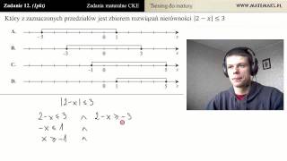 Zad 12 Nierówność z wartością bezwzględną trening do matury [upl. by Tamiko78]