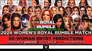 WWE 2024 Womens Royal Rumble Match  30Woman Entry Predictions v2 [upl. by Gaylor]