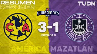 Resumen y goles  América 31 Mazatlán  Guard1anes 2020 Liga MX  J8  TUDN [upl. by Vassar]