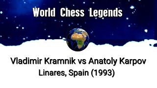 Vladimir Kramnik vs Anatoly Karpov Linares Spain 1993 [upl. by Brendon]