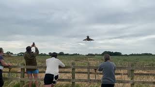 Way too low insane 22 eurofighter typhoons landing at RAF coningsby 17 th June 2023 [upl. by Jeanelle]