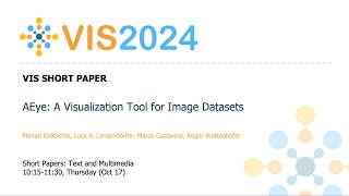 AEye A Visualization Tool for Image Datasets  Fast Forward  VIS 2024 [upl. by Yerggoeg249]