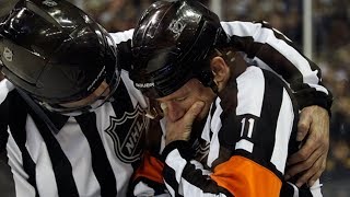 NHL Refs Getting Hit [upl. by Ecal]