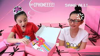 MYSTERY LATE BIRTHDAY GIFTS IN THE PINK BOX PRANK TO AUREA PART 2  Aurea amp Alexa [upl. by Todhunter]